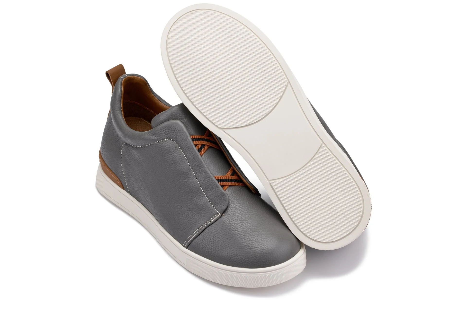 J1935  - 2.6 Inches Taller (Grey) - Slip-On Men's Snoafers - Image 6