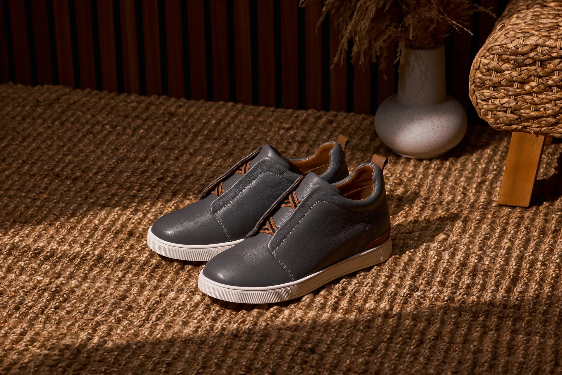 J1935  - 2.6 Inches Taller (Grey) - Slip-On Men's Snoafers - Image 7