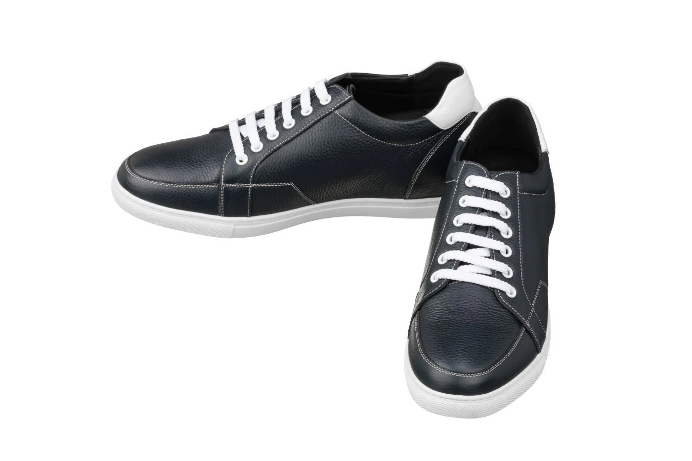 K0082 - 2.5 Inches Taller (Dark Blue/White) - Men's Sneakers - Image 4