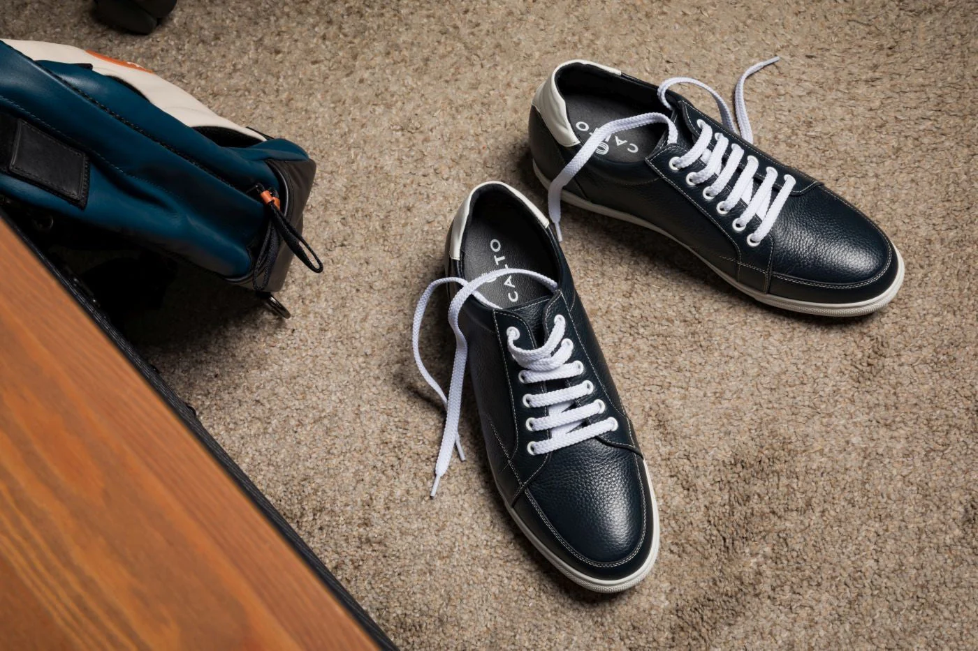 K0082 - 2.5 Inches Taller (Dark Blue/White) - Men's Sneakers - Image 6