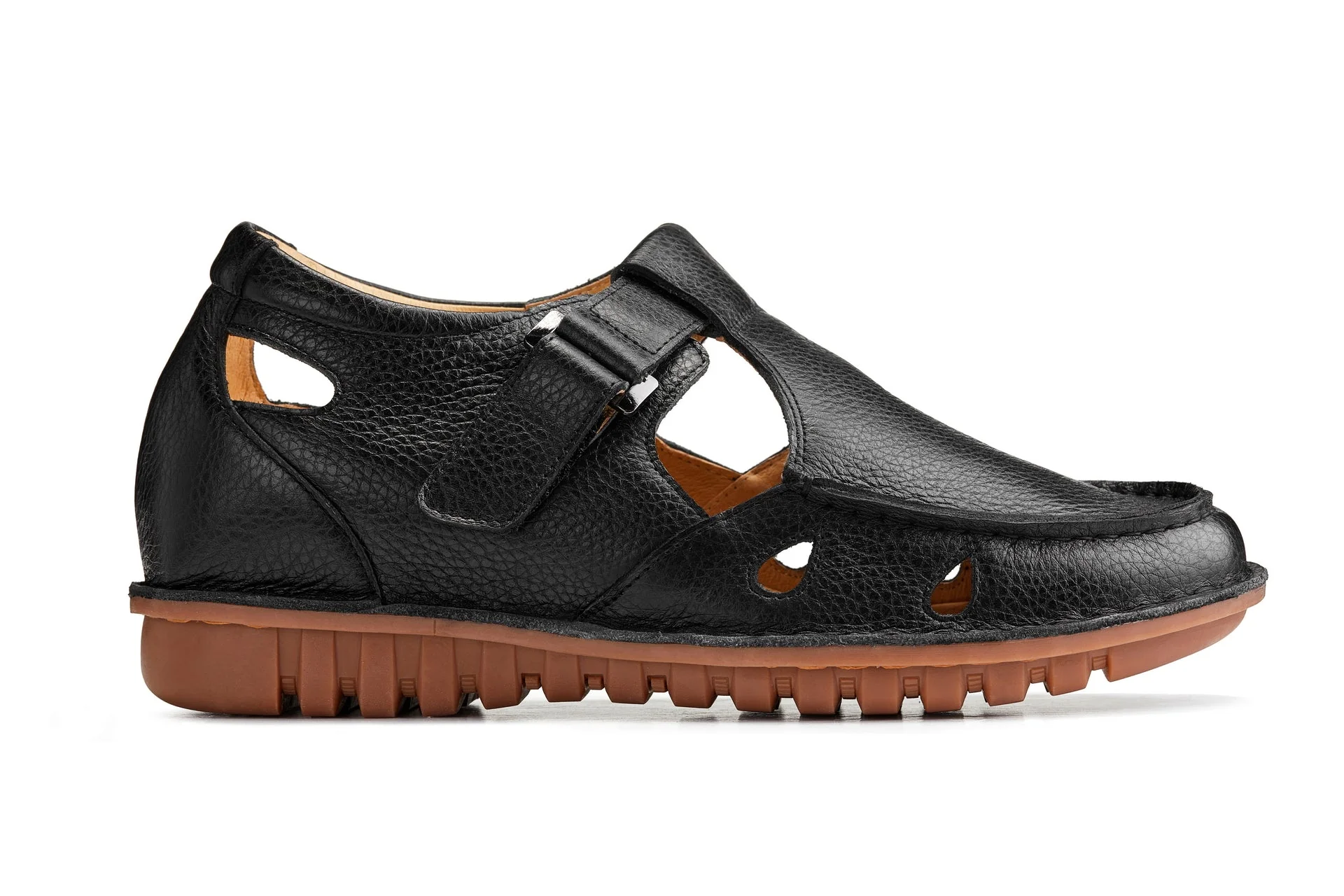 K0751 - 2.8 Inches Taller (Black) - Lightweight Casual Fisherman Sandal - Image 2