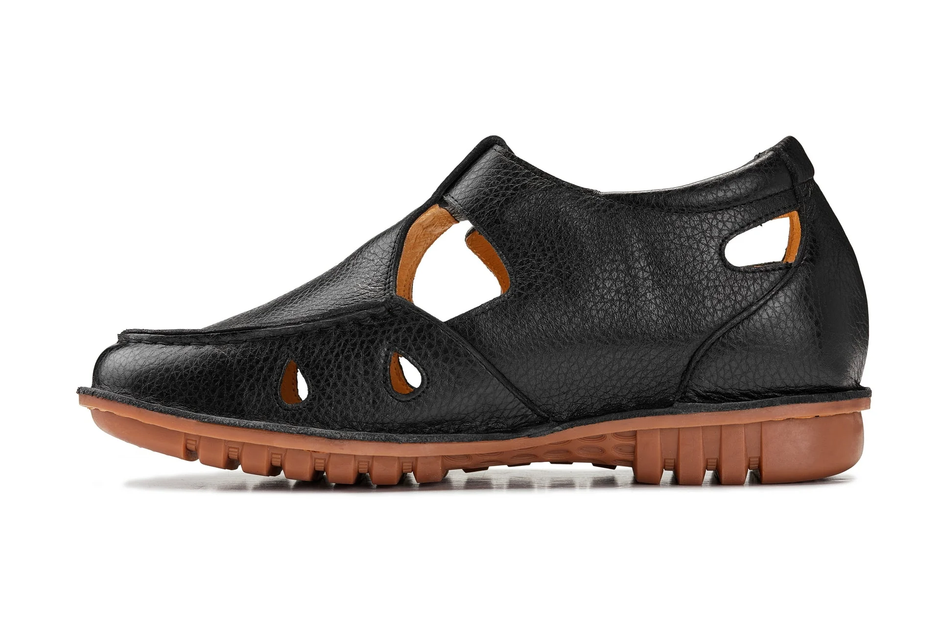 K0751 - 2.8 Inches Taller (Black) - Lightweight Casual Fisherman Sandal - Image 3