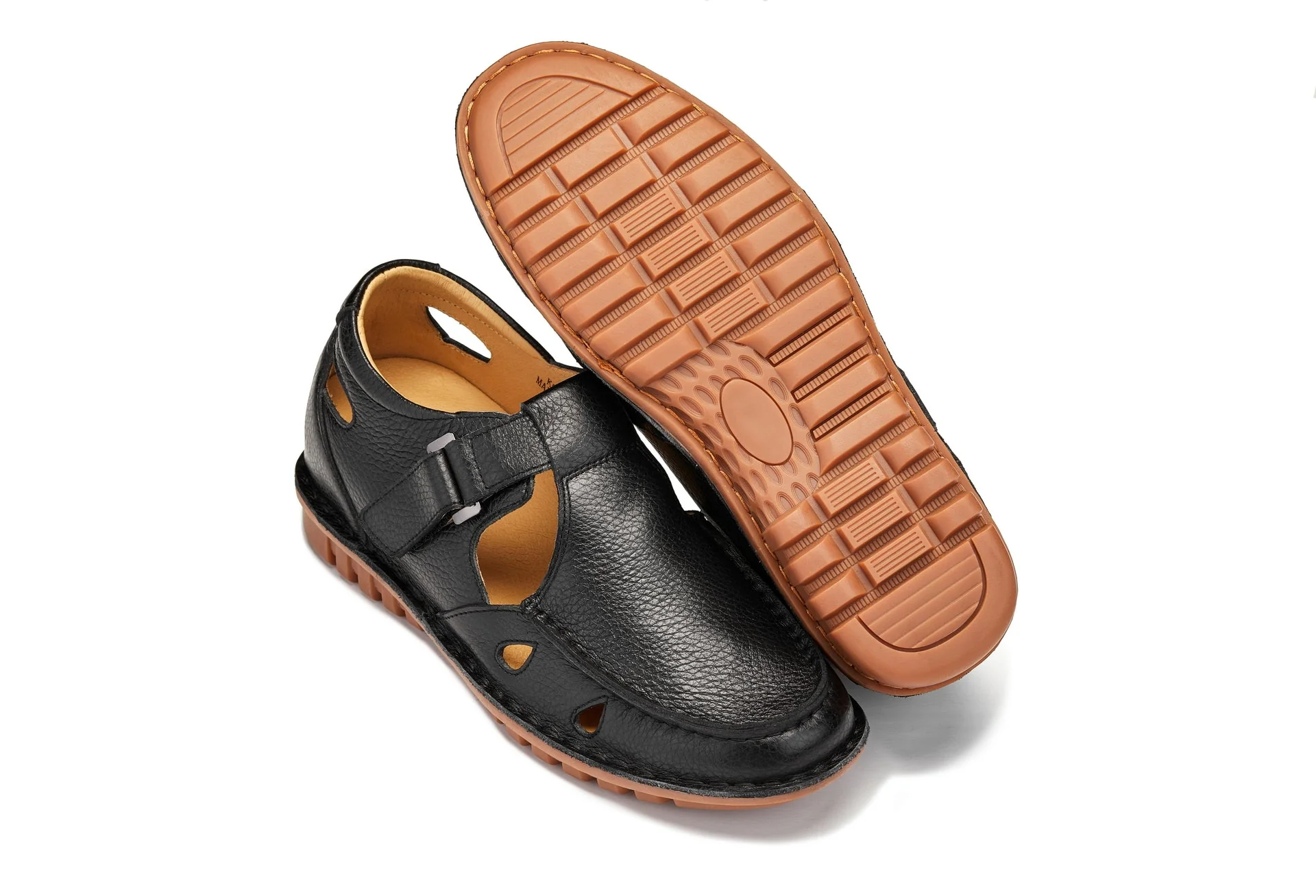 K0751 - 2.8 Inches Taller (Black) - Lightweight Casual Fisherman Sandal - Image 6