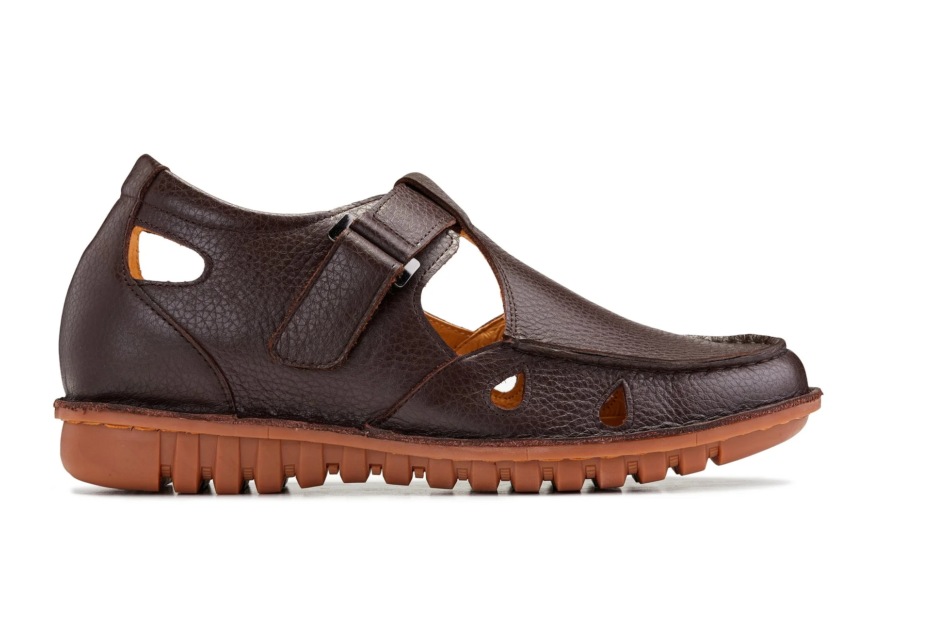 K0752 - 2.8 Inches Taller (Coffee Brown) - Lightweight Casual Fisherman Sandals - Image 2