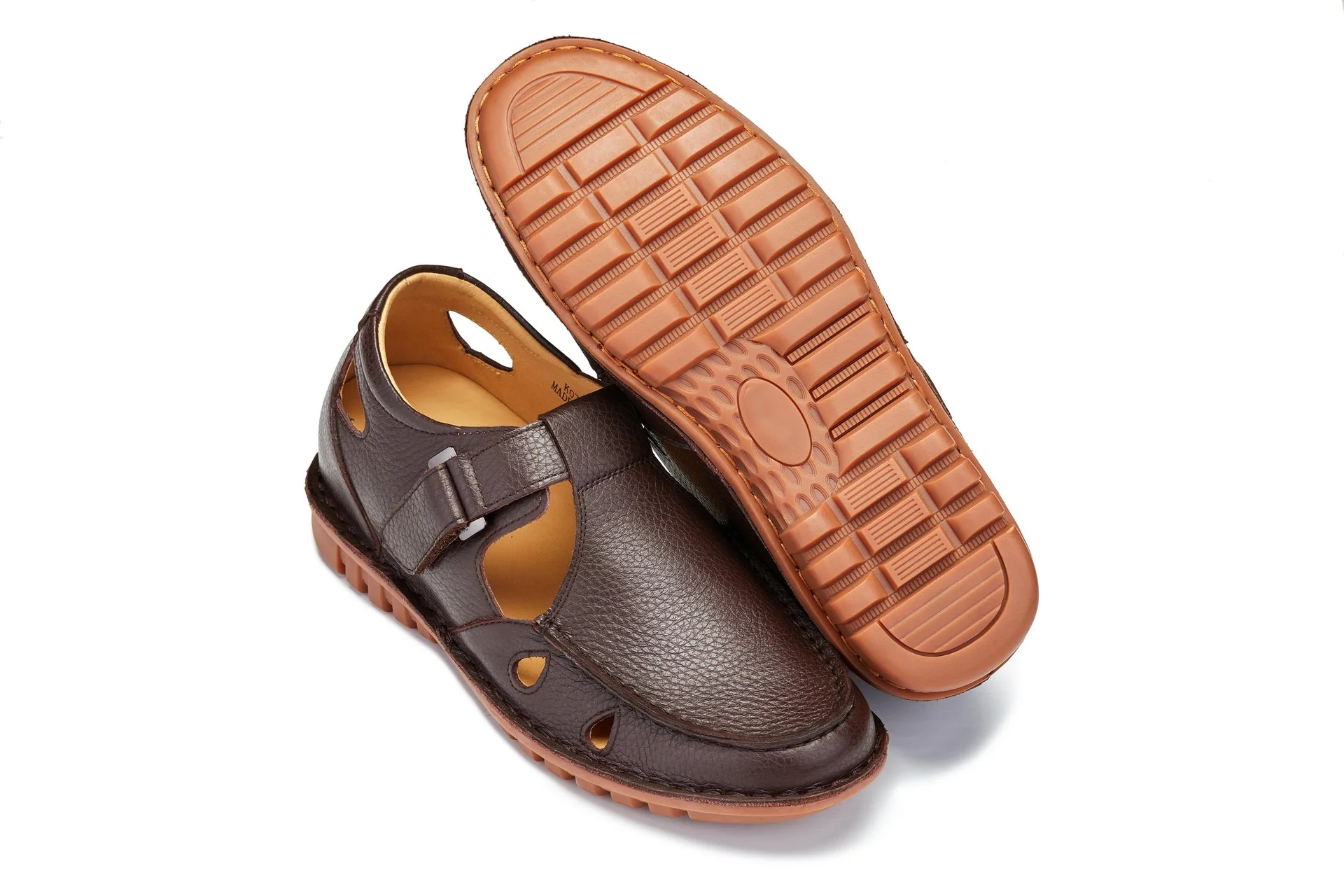 K0752 - 2.8 Inches Taller (Coffee Brown) - Lightweight Casual Fisherman Sandals - Image 6