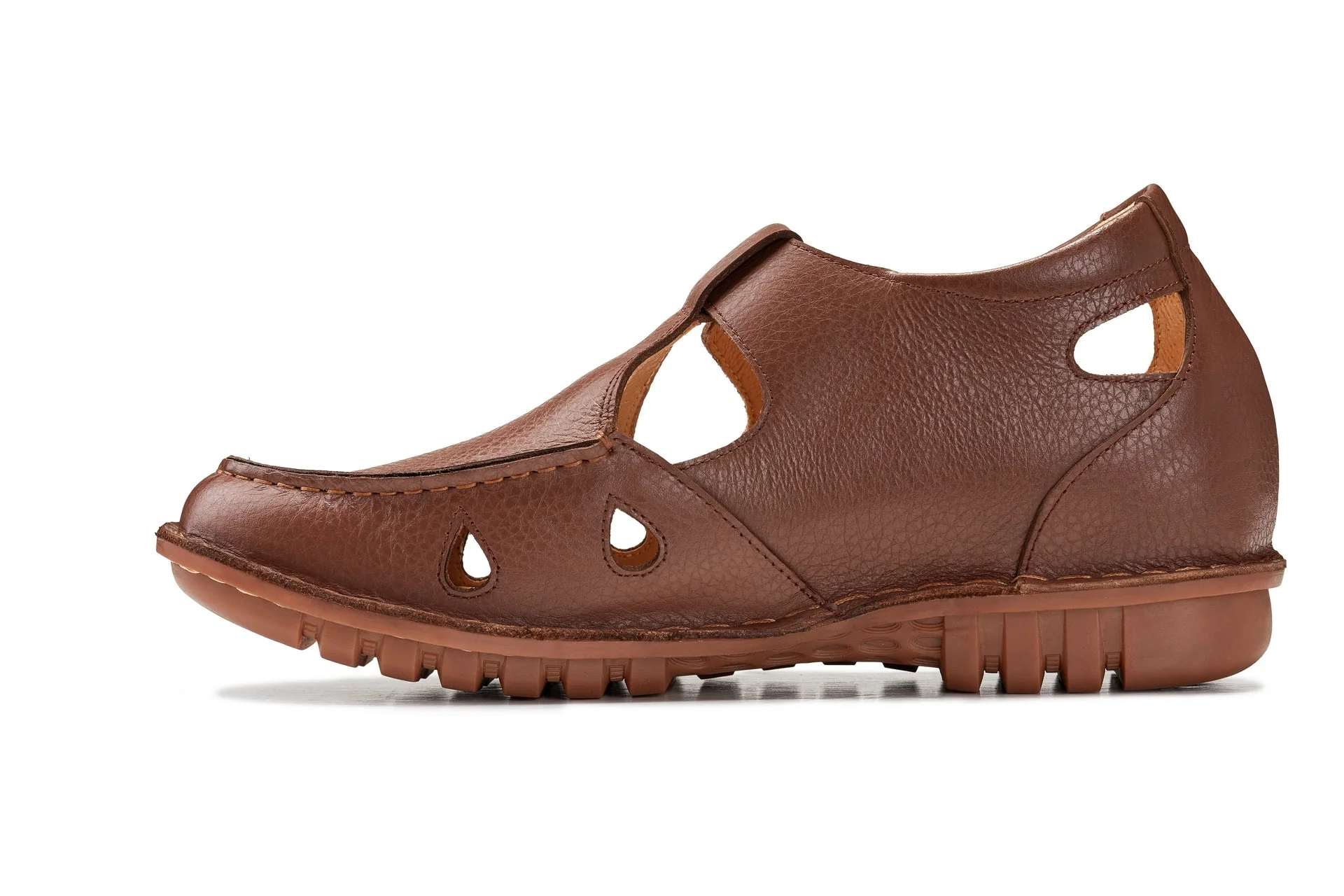 K0753 - 2.8 Inches Taller (Camel Brown) - Lightweight Casual Fisherman Sandal - Image 3