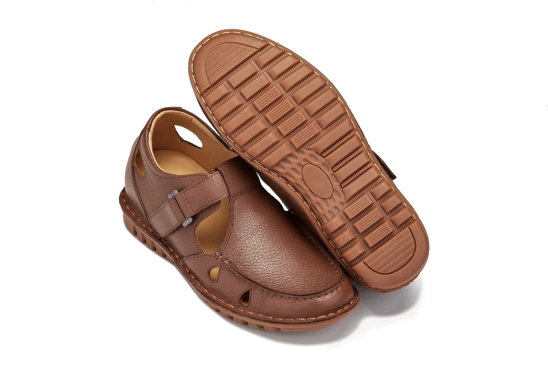 K0753 - 2.8 Inches Taller (Camel Brown) - Lightweight Casual Fisherman Sandal - Image 6