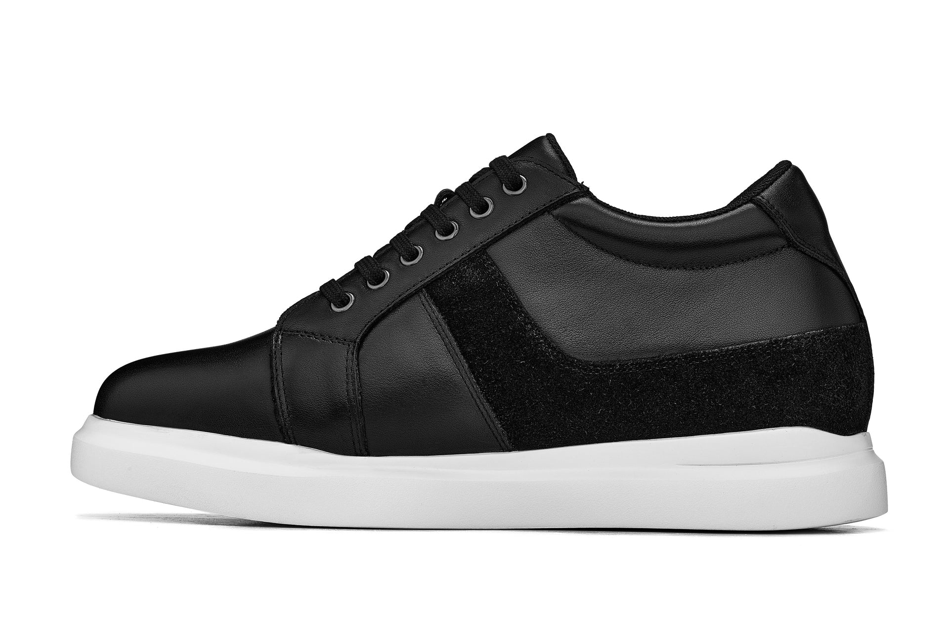 K1530 - 3 Inches Taller (Black) - Lightweight Leather Men's Sneakers - Image 3