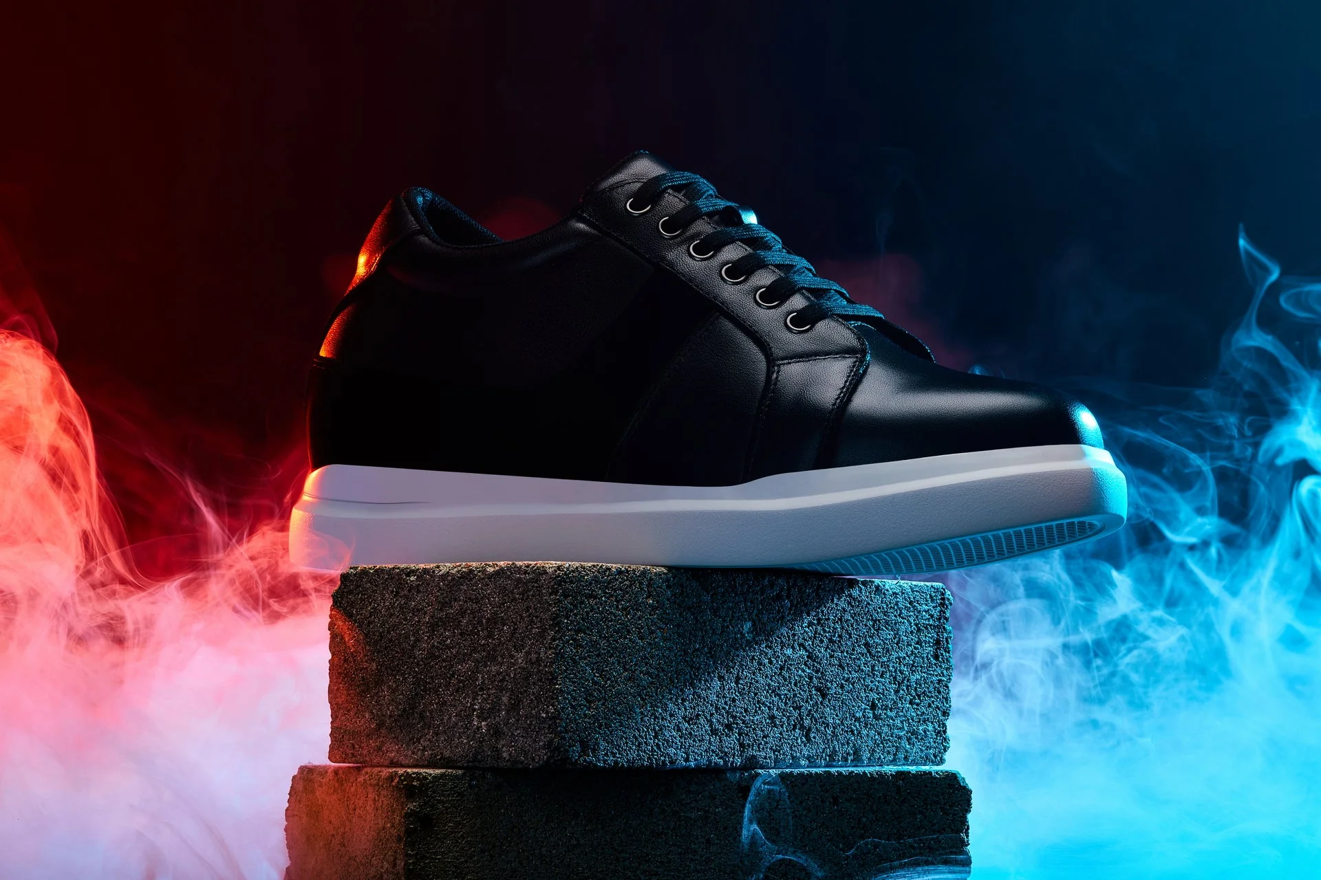 K1530 - 3 Inches Taller (Black) - Lightweight Leather Men's Sneakers - Image 6