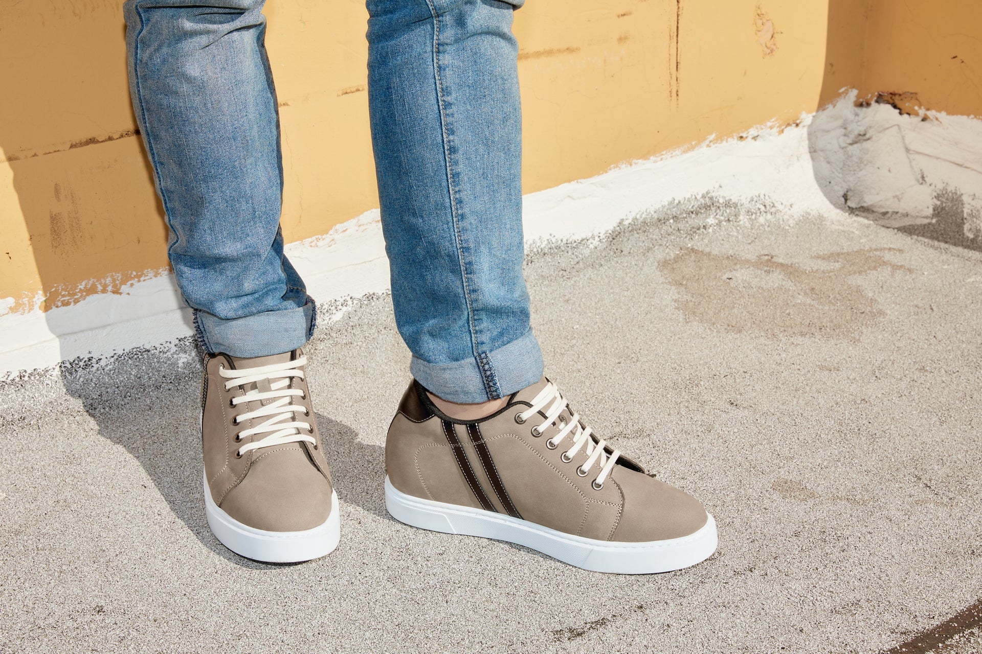 K1550 - 2.8 Inches Taller (Nubuck Grey) - Lace Up Casual Men's Sneakers - Image 10