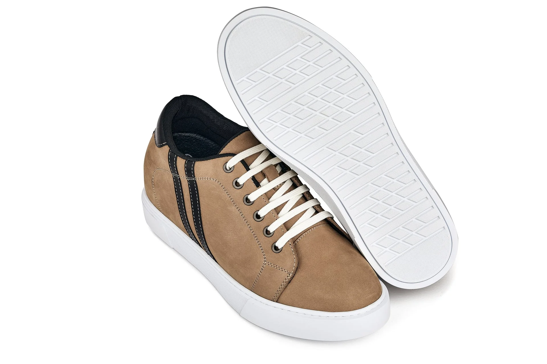 K1551 - 2.8 Inches Taller (Nubuck Tan) - Lace Up Casual Men's Sneakers - Image 5