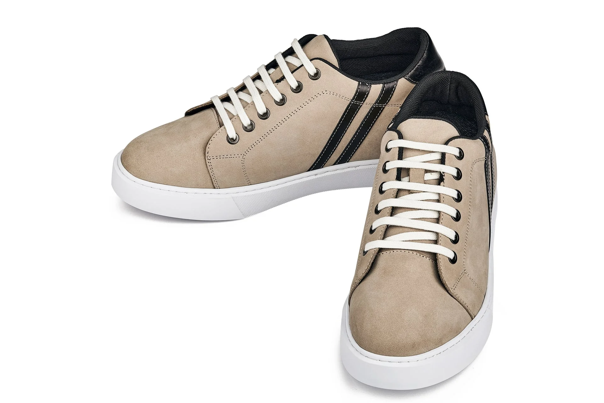 K1552 - 2.8 Inches Taller (Taupe) - Lace Up Casual Men's Sneakers - Image 4