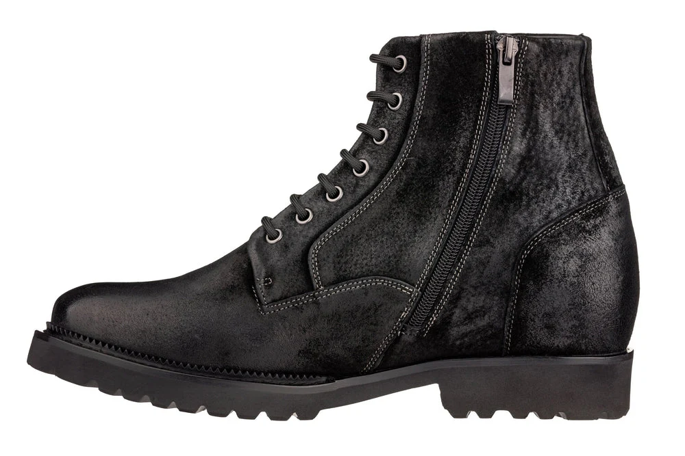 K24401 - 3 Inches Taller (Nubuck Black) - Casual Zipper Men's Boots - Image 3