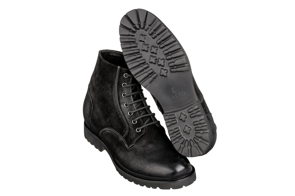 K24401 - 3 Inches Taller (Nubuck Black) - Casual Zipper Men's Boots - Image 5
