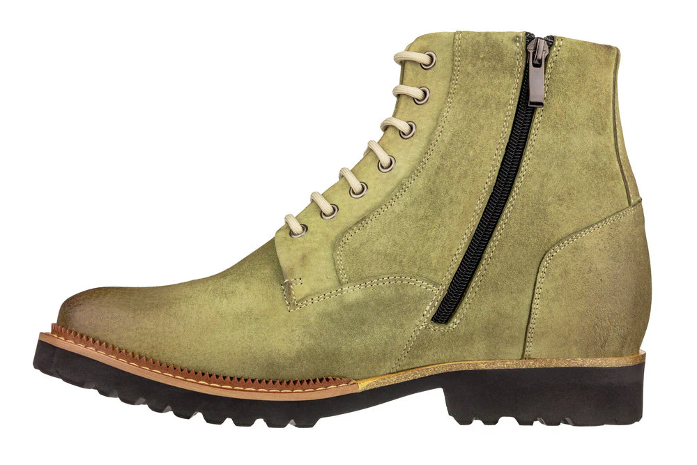 K24402 - 3 Inches Taller (Olive) - Casual Zipper Men's Boots - Image 3
