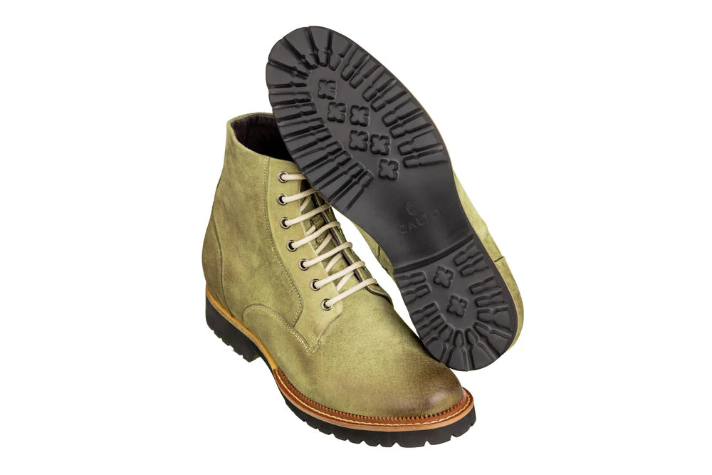 K24402 - 3 Inches Taller (Olive) - Casual Zipper Men's Boots - Image 5