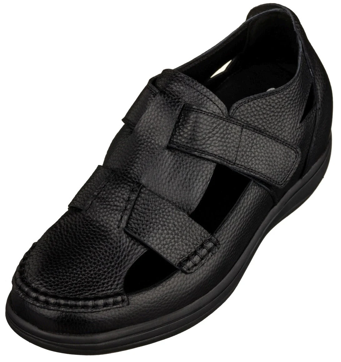K2661 - 3.2 Inches Taller (Black) - Casual Fisherman Sandals - Image 2