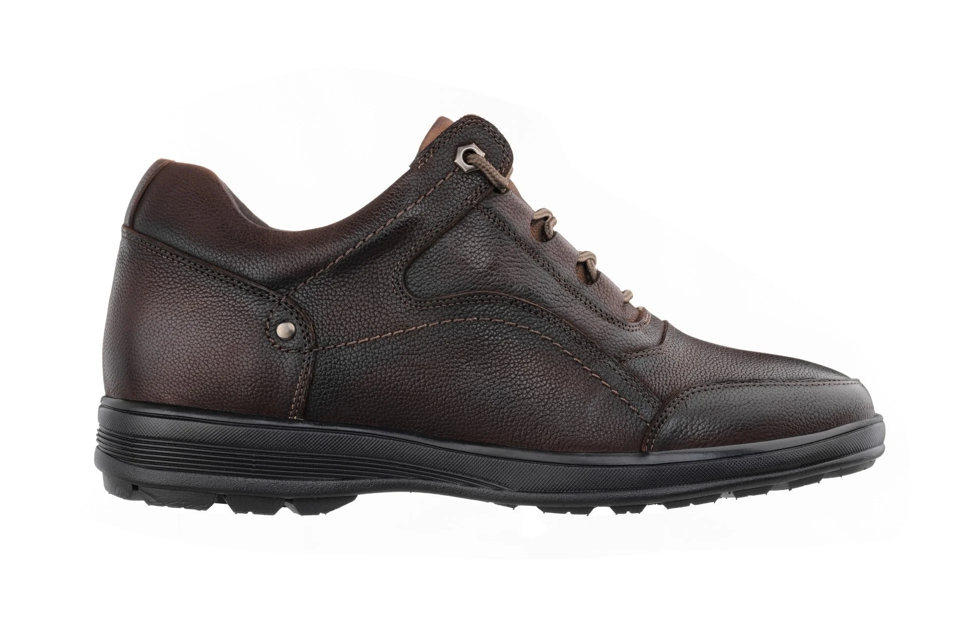 K3045 - 2.8 Inches Taller (Dark Brown) - Lace Up Casual Men's Walker Shoes - Image 2