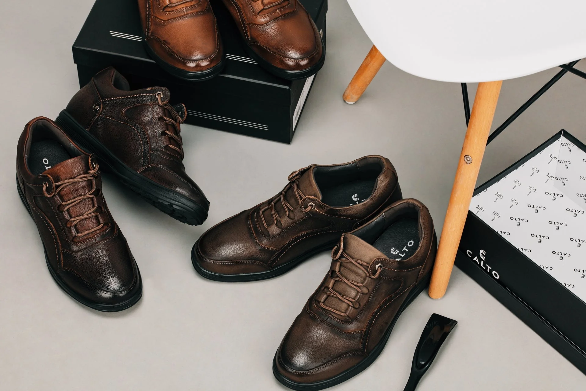 K3045 - 2.8 Inches Taller (Dark Brown) - Lace Up Casual Men's Walker Shoes - Image 8