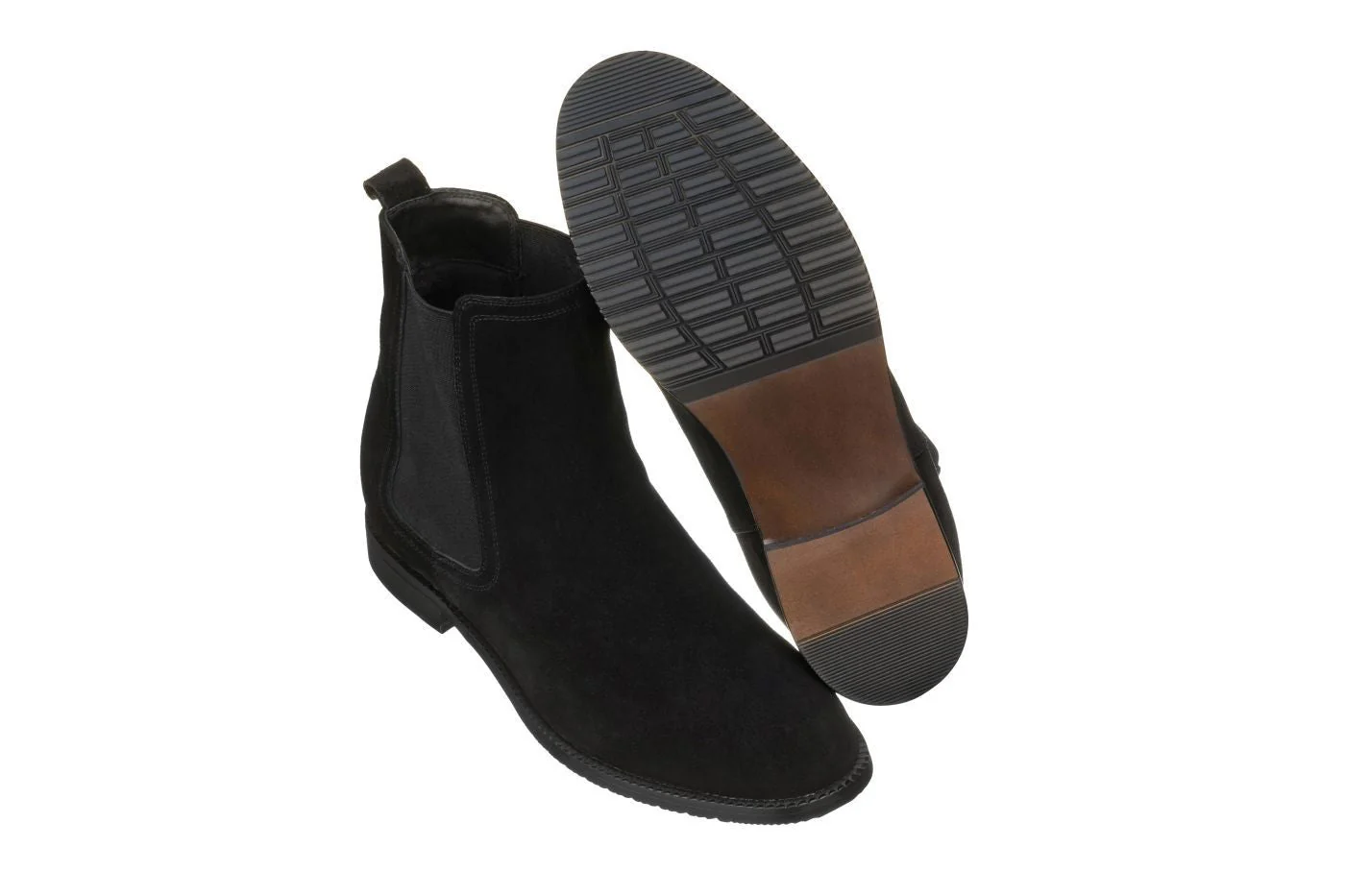 K33090 - 2.9 Inches Taller (Black) - Suede Chelsea Men's Boot - Image 5