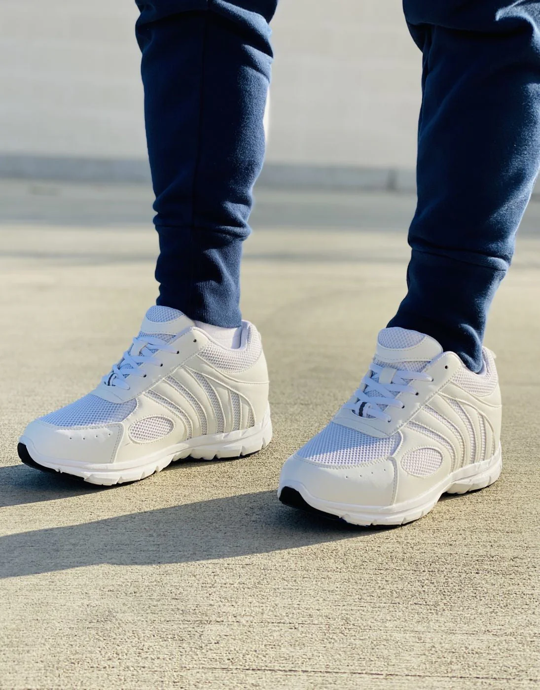 G3303 - Light White Elevator Men's Sneakers - Three Inches - Image 7