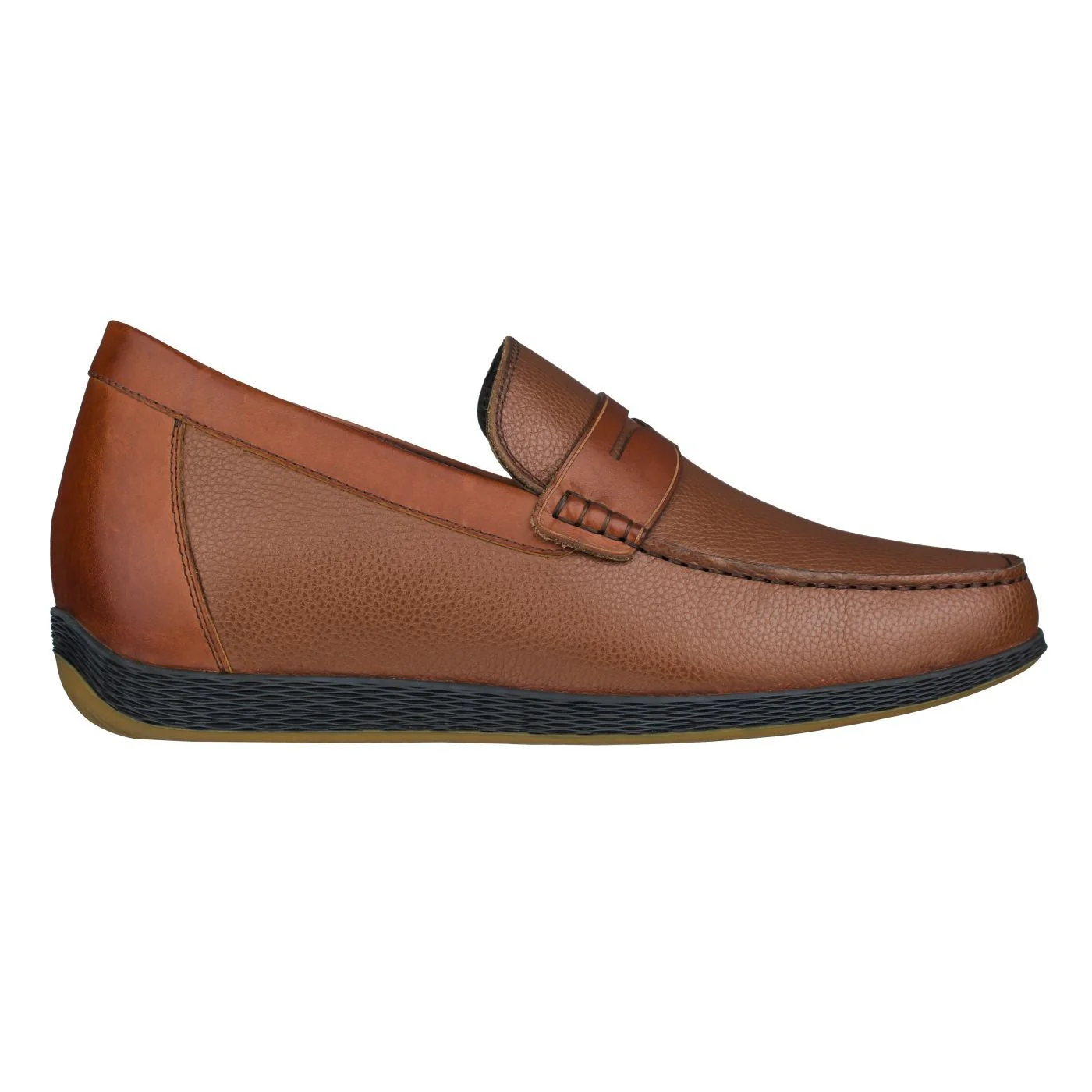 S1092 - Lightweight Brown Penny Men's Loafers - 2.4 Inches - Image 2