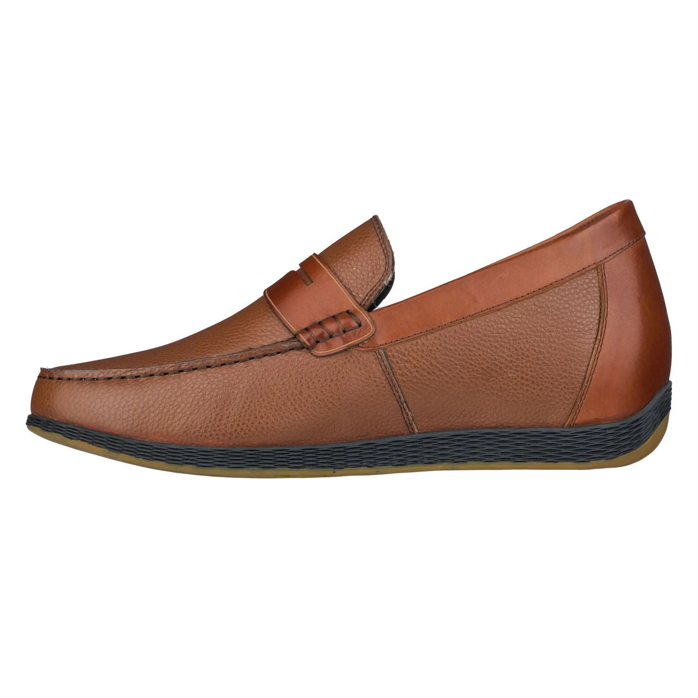 S1092 - Lightweight Brown Penny Men's Loafers - 2.4 Inches - Image 3
