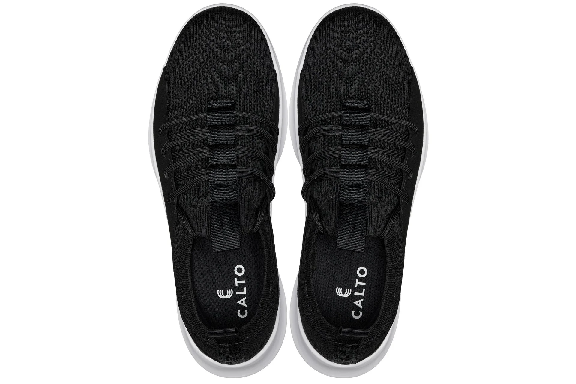 Q132 - 2.4 Inches Taller (Black/White Sole) - Ultra Lightweight Men's Sneakers - Image 4