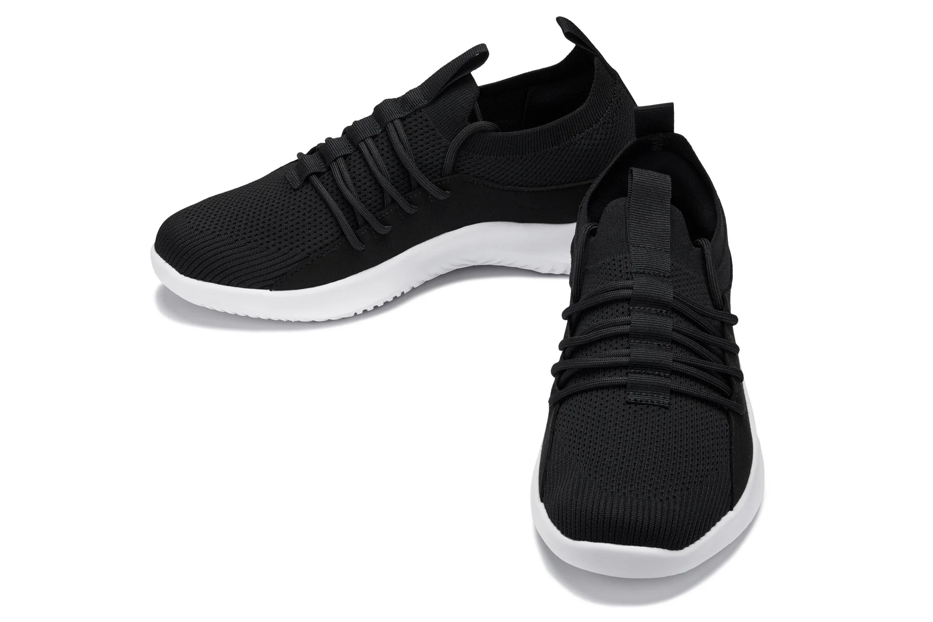 Q132 - 2.4 Inches Taller (Black/White Sole) - Ultra Lightweight Men's Sneakers - Image 5