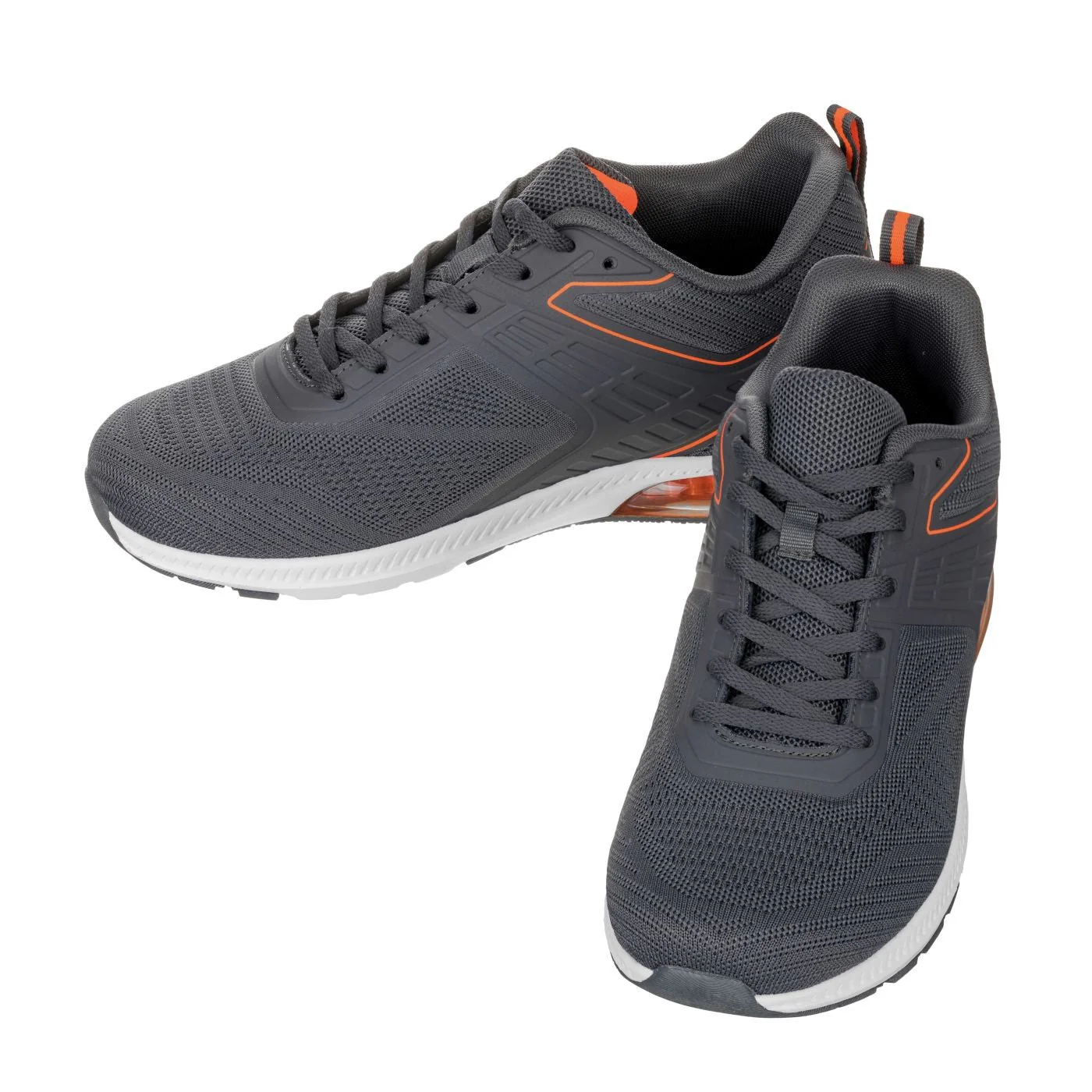 Q232 - 2.4 Inches Taller (Grey/Orange) - Super Lightweight Men's Sneakers - Image 4