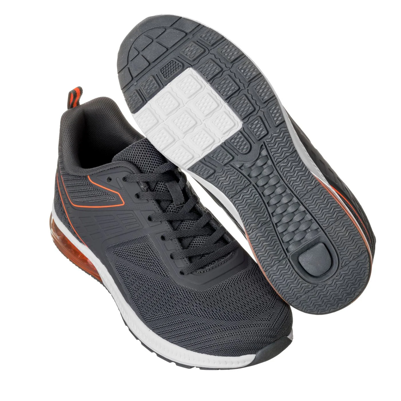 Q232 - 2.4 Inches Taller (Grey/Orange) - Super Lightweight Men's Sneakers - Image 5