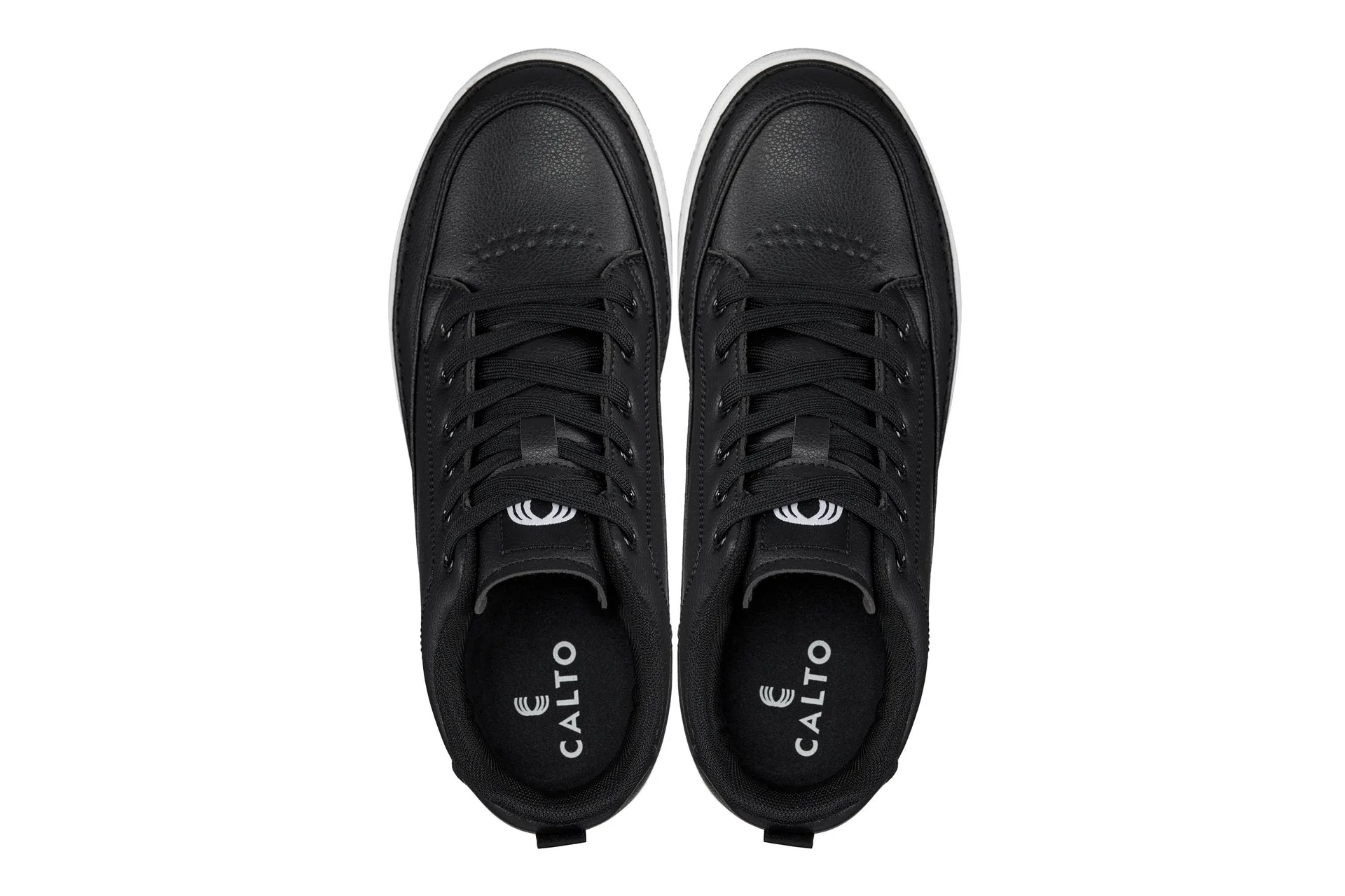 Q271 - 2 Inches Taller (Black Noir) - Elevated Leatherette Micro-Perforated Men's Sneakers - Image 4