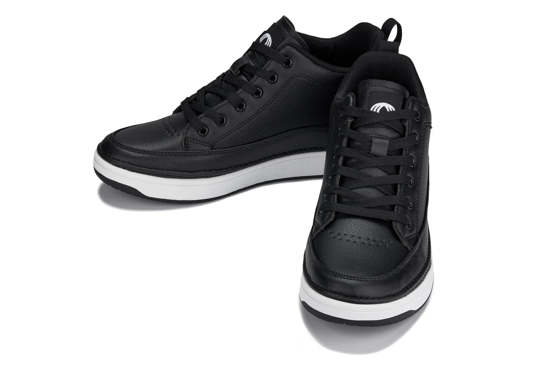 Q271 - 2 Inches Taller (Black Noir) - Elevated Leatherette Micro-Perforated Men's Sneakers - Image 5