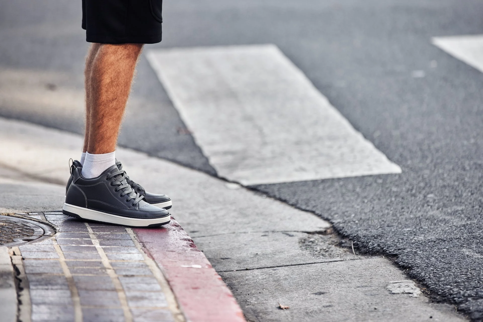 Q273  - 2 Inches Taller (Cement Grey) -Elevated Leatherette Micro-Perforated Men's Sneakers - Image 8