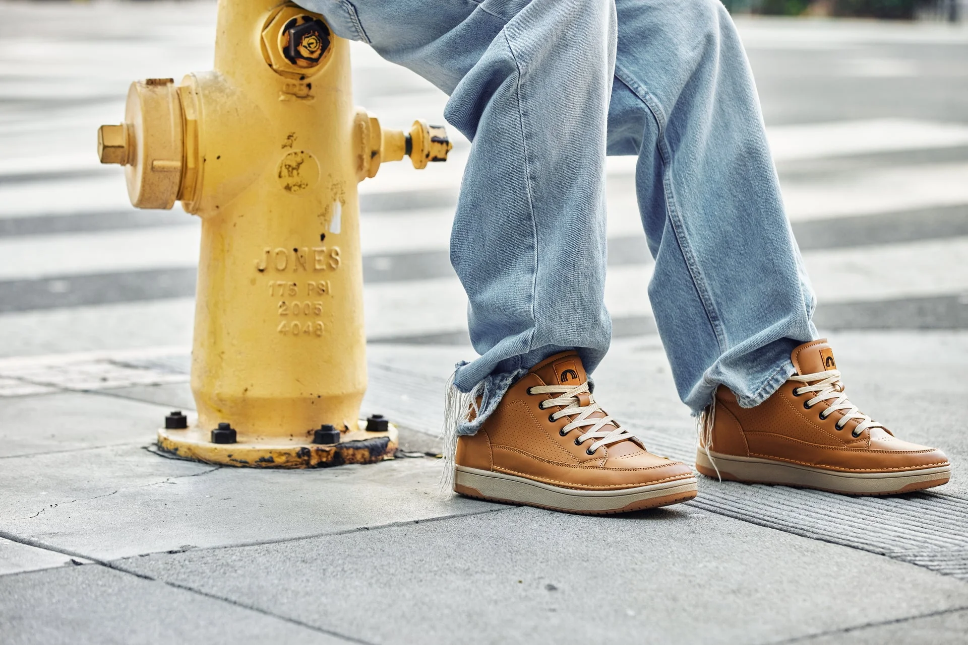 Q274  - 2 Inches Taller (Camel Brown) - Elevated Leatherette Micro-Perforated Men's Sneakers - Image 8