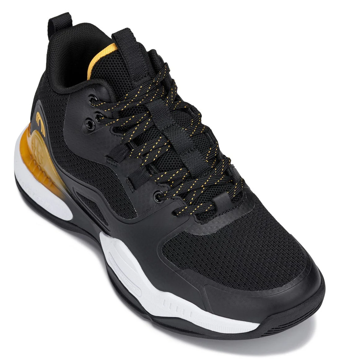 Q391 - 3 Inches Taller (Black/Orange) - Basketball High-Top Men's Sneakers