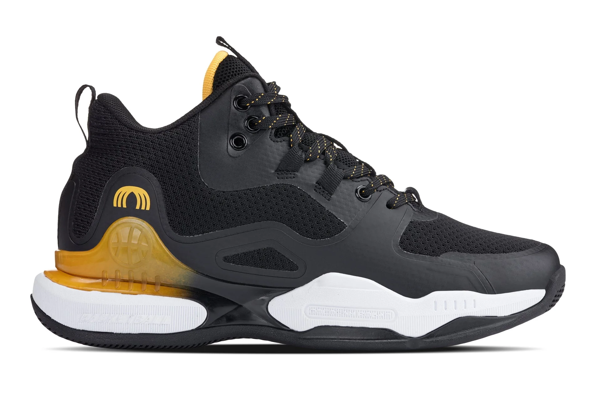Q391 - 3 Inches Taller (Black/Orange) - Basketball High-Top Men's Sneakers - Image 2