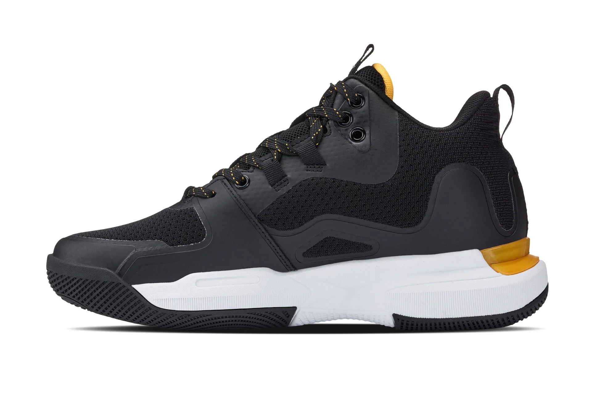 Q391 - 3 Inches Taller (Black/Orange) - Basketball High-Top Men's Sneakers - Image 3