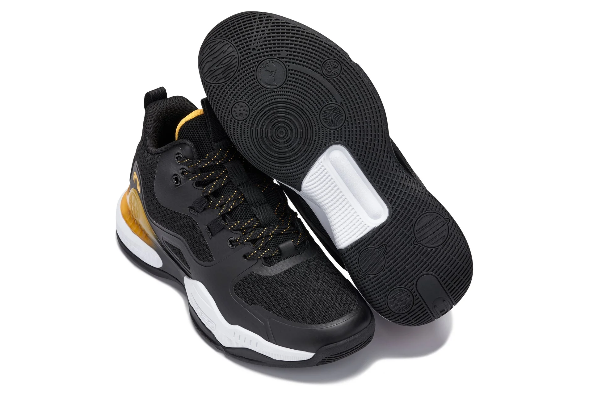 Q391 - 3 Inches Taller (Black/Orange) - Basketball High-Top Men's Sneakers - Image 6