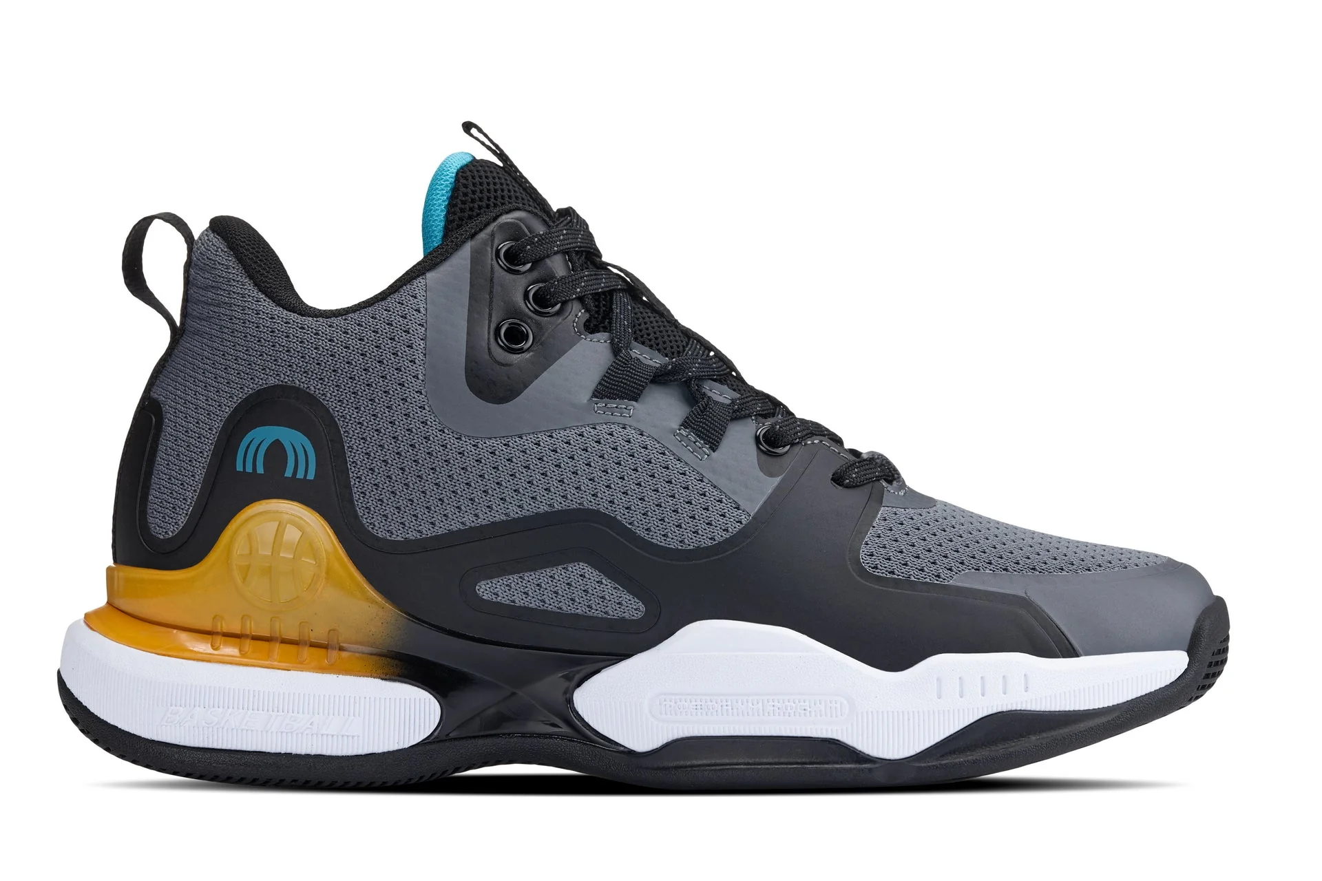 Q392 - 3 Inches Taller (Gray/Orange) - Basketball High-Top Men's Sneakers - Image 2