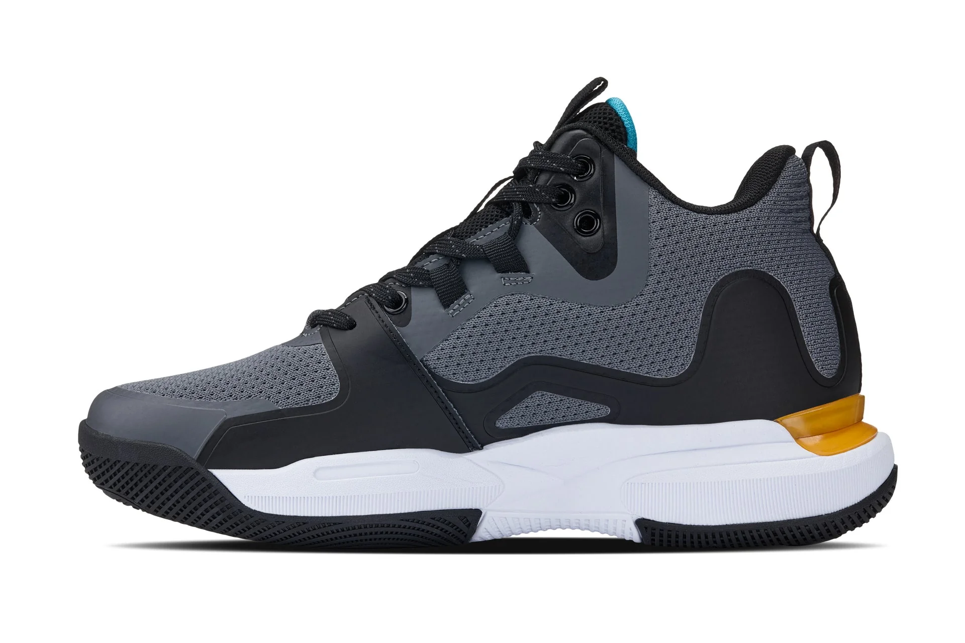 Q392 - 3 Inches Taller (Gray/Orange) - Basketball High-Top Men's Sneakers - Image 3
