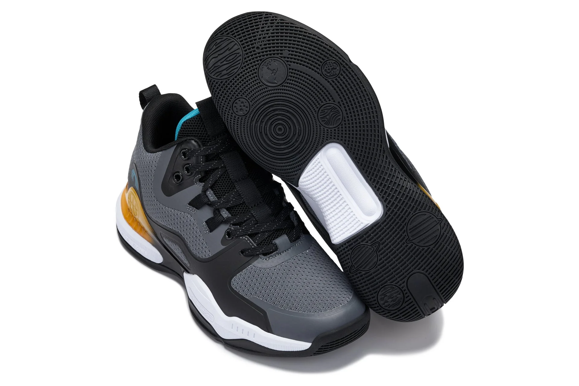 Q392 - 3 Inches Taller (Gray/Orange) - Basketball High-Top Men's Sneakers - Image 6