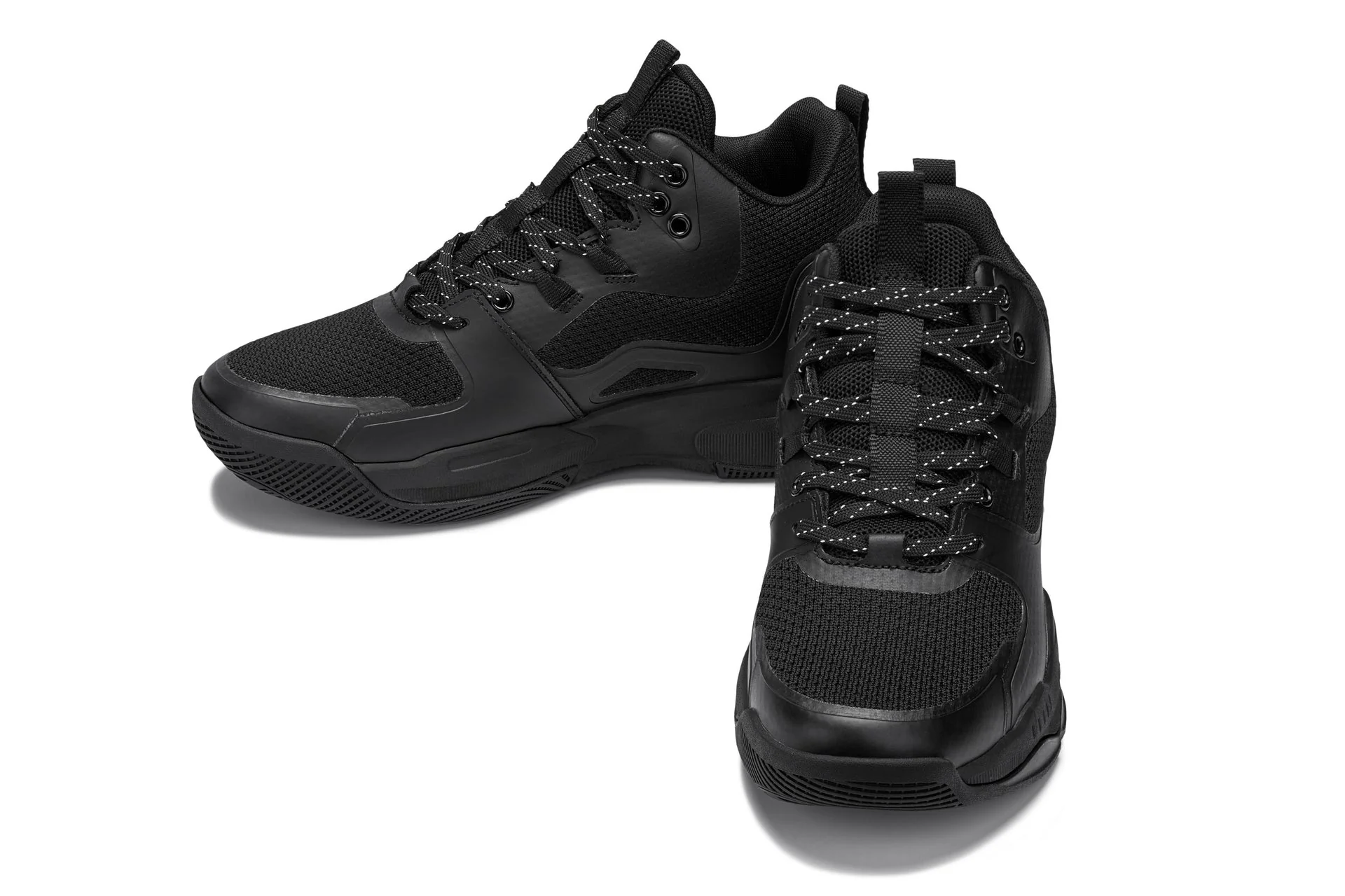 Q393 - 3 Inches Taller (Black) - Basketball High-Top Men's Sneakers - Image 5