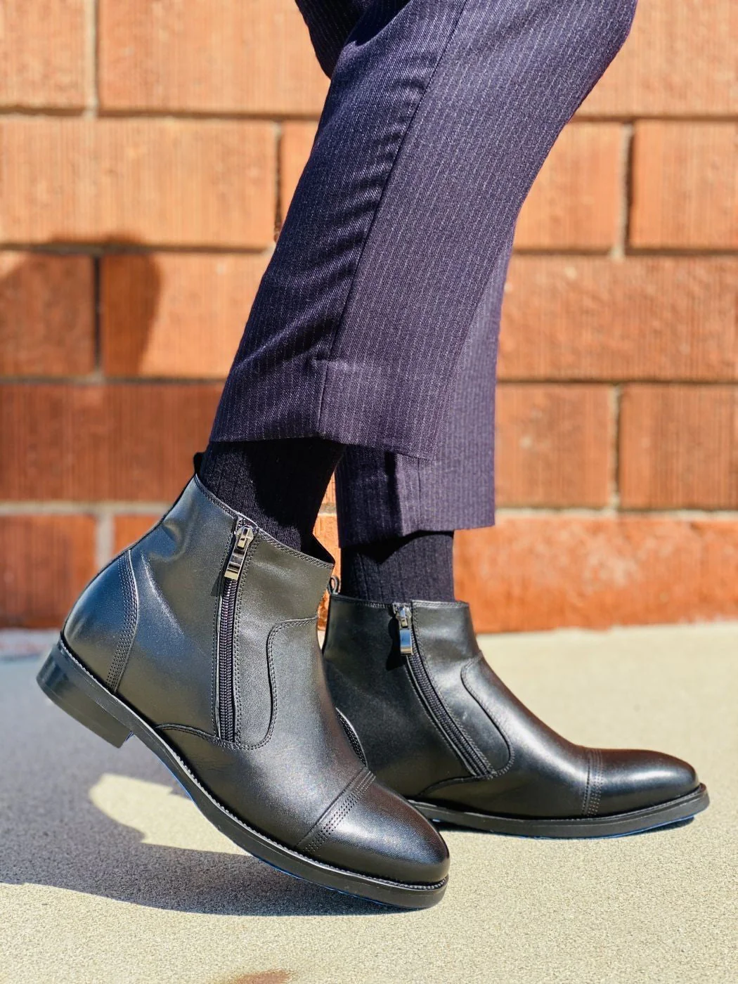 S28001 - 3.2 Inches Taller (Black) - Lightweight - Zipper Men's Boots - Image 8