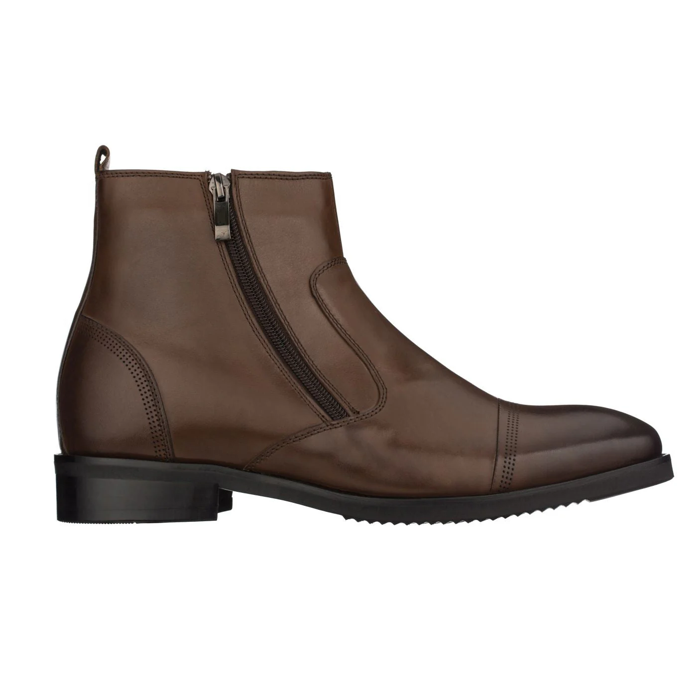 S28002 - 2.8 Inches Taller (Dark Brown) - Lightweight - Zipper Men's Boots - Image 2