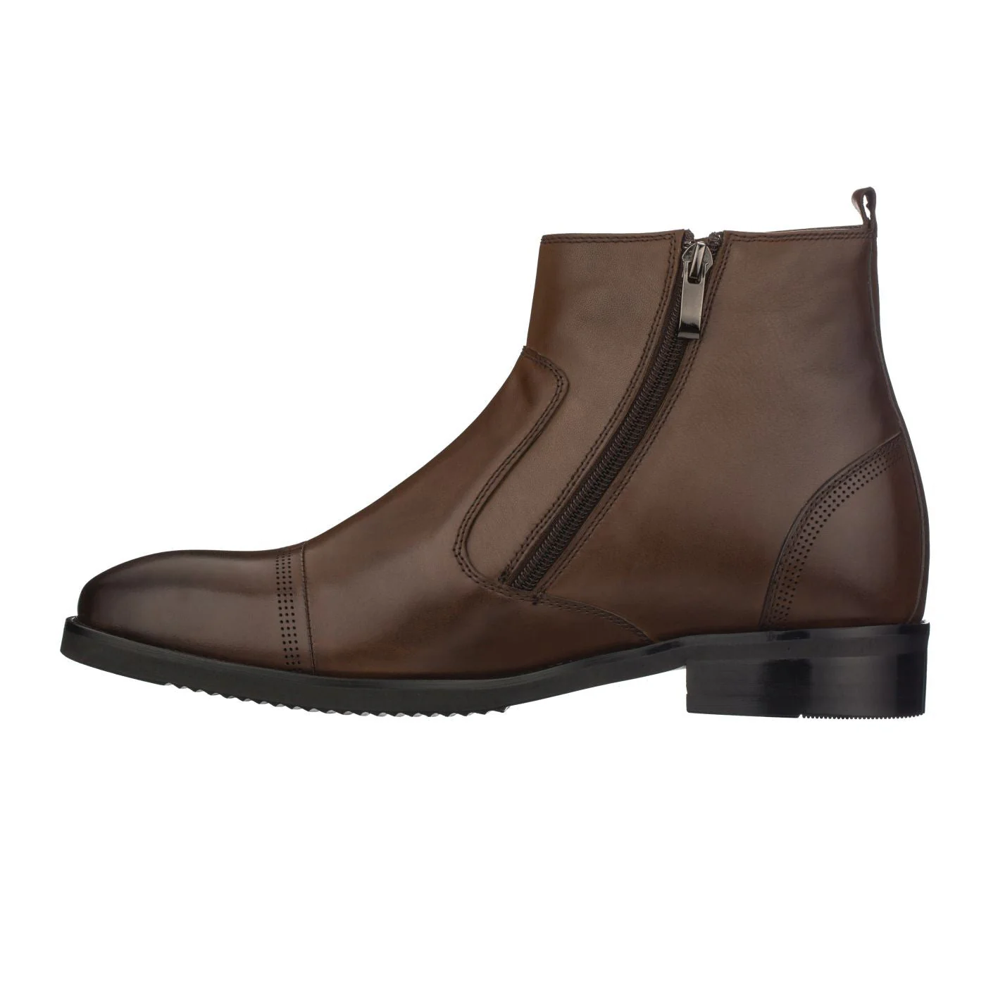 S28002 - 2.8 Inches Taller (Dark Brown) - Lightweight - Zipper Men's Boots - Image 3