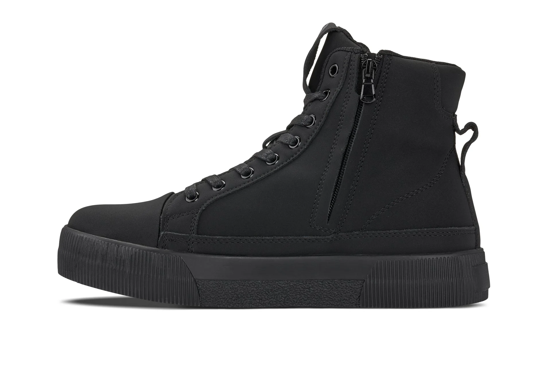 S3421 - 2.4 Inches Taller (Black) - Cap Toe High Top Zip-Up Sneaker Men's Boots - Image 3