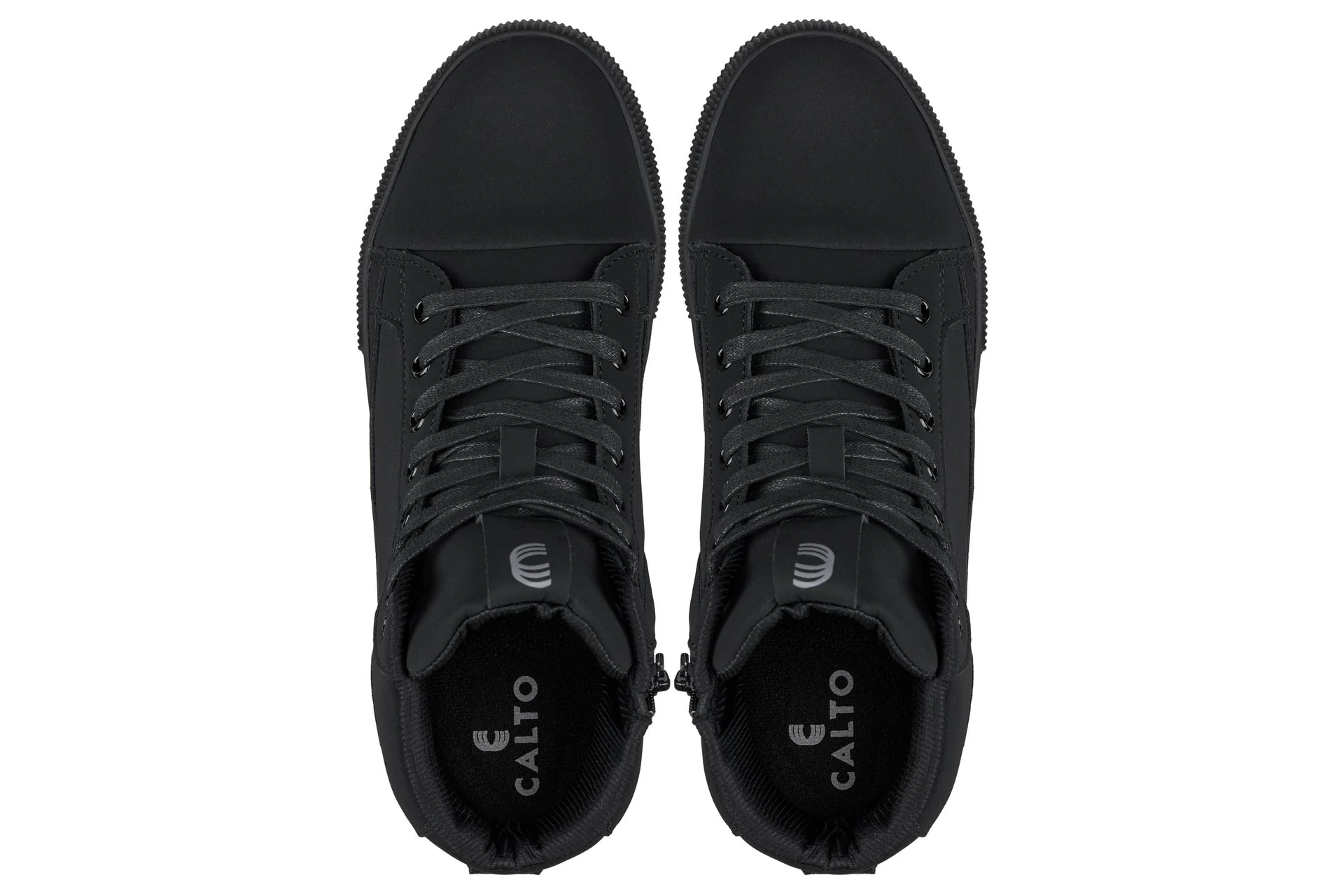 S3421 - 2.4 Inches Taller (Black) - Cap Toe High Top Zip-Up Sneaker Men's Boots - Image 4