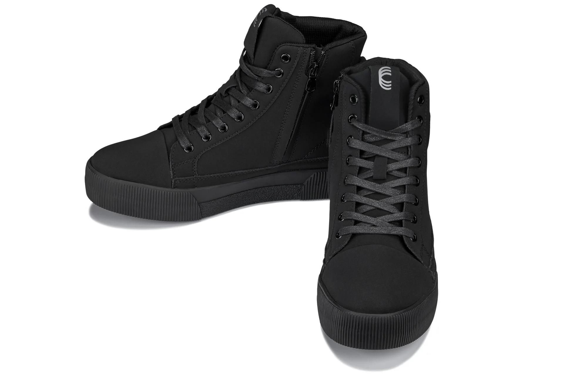 S3421 - 2.4 Inches Taller (Black) - Cap Toe High Top Zip-Up Sneaker Men's Boots - Image 5