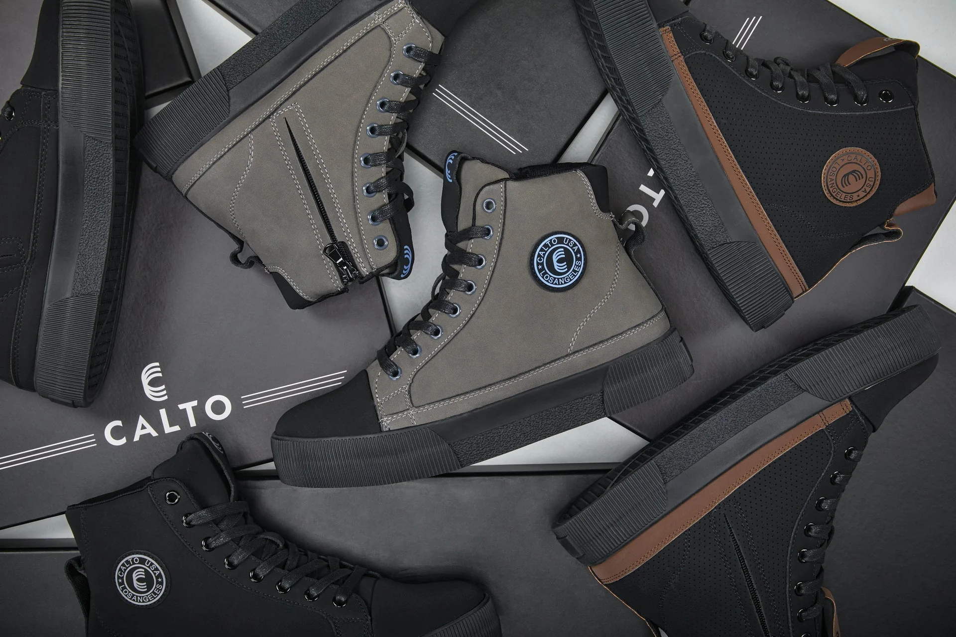S3421 - 2.4 Inches Taller (Black) - Cap Toe High Top Zip-Up Sneaker Men's Boots - Image 8